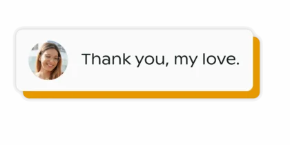 Mensaje de confirmación después de enviar dinero usando la app Vex Wallet